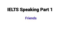 (2024) IELTS Speaking Part 1 Topic Friends