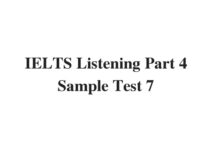 (Update 2023) IELTS Listening Part 4 Sample Test 7 Free
