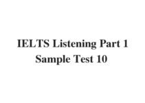 (Update 2023) IELTS Listening Part 1 Sample Test 10 Free