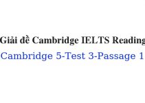 (Update 2022) Giải đề Cambridge IELTS 5 Reading – Test 3 – Passage 1 Free