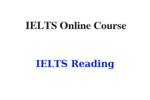 IELTS reading course