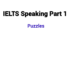 (Update 2023) IELTS Speaking Part 1 Topic Puzzles Free Lesson