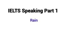 (2023) IELTS Speaking Part 1 Topic Rain
